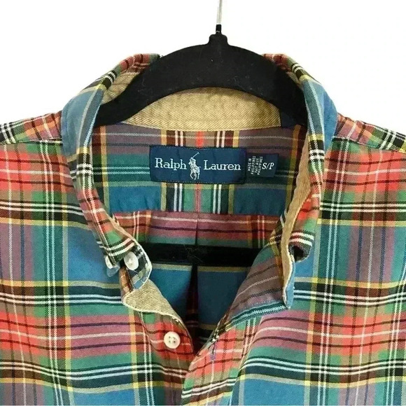 Vintage POLO RALPH LAUREN Plaid Button Down Long Sleeve Check Shirt Men's Small - Picture 4 of 7